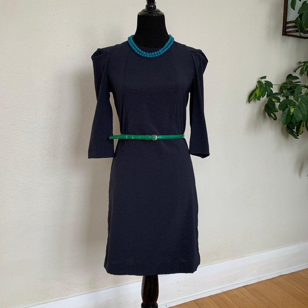 Navy blue H&M dress with puffed sleeves sz S